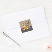 Flintstenen | Fred Flintstone Dancing Vierkante Sticker (Envelop)