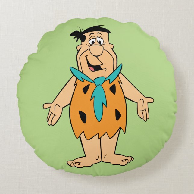 Flintstenen | Fred Flintstone Rond Kussen (Voorkant)