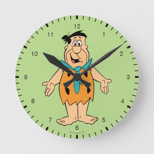Flintstenen | Fred Flintstone Ronde Klok (Voorkant)