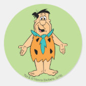 Flintstenen | Fred Flintstone Ronde Sticker (Voorkant)