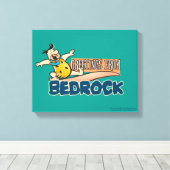 Flintstenen | Fred - groeten uit slaapsteen Canvas Afdruk (Insitu (Houten vloer))