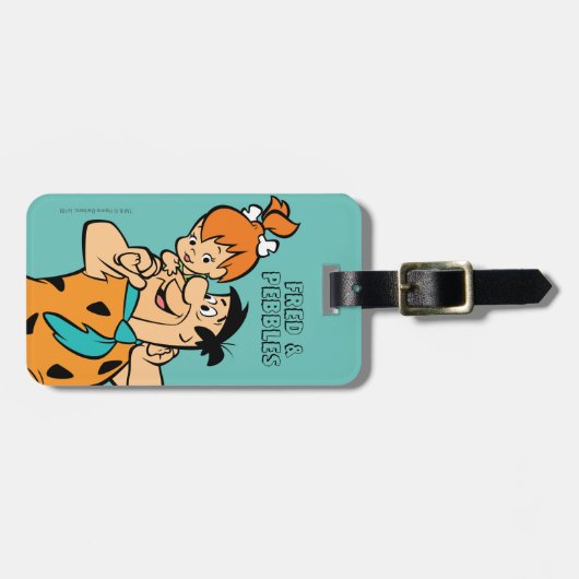 Flintstenen | Fred & Pebbles Flintstone Bagagelabel (Voorkant horizontaal)