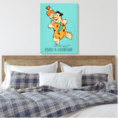 Flintstenen | Fred & Pebbles Flintstone Canvas Afdruk (Insitu (Slaapkamer))