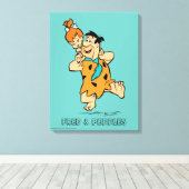 Flintstenen | Fred & Pebbles Flintstone Canvas Afdruk (Insitu (Houten vloer))