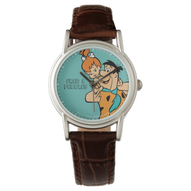 Flintstenen | Fred & Pebbles Flintstone Horloge (Voorkant)