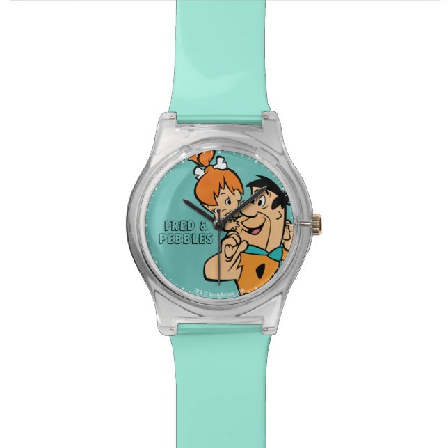 Flintstenen | Fred & Pebbles Flintstone Horloge (Close Up)
