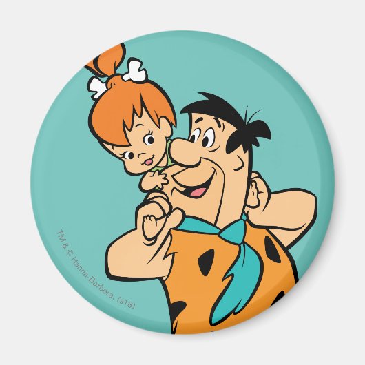 Flintstenen | Fred & Pebbles Flintstone Magneet (Voorkant)