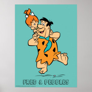 Flintstenen   Fred & Pebbles Flintstone Poster