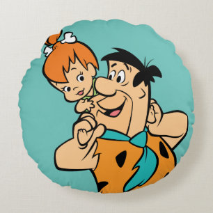 Flintstenen   Fred & Pebbles Flintstone Rond Kussen