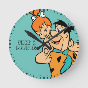Flintstenen Fred & Pebbles Flintstone Ronde Klok