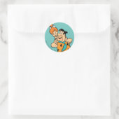 Flintstenen | Fred & Pebbles Flintstone Ronde Sticker (Tas)
