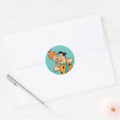 Flintstenen | Fred & Pebbles Flintstone Ronde Sticker (Envelop)