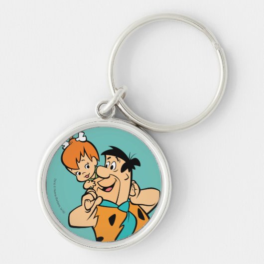 Flintstenen | Fred & Pebbles Flintstone Sleutelhanger (Voorkant)