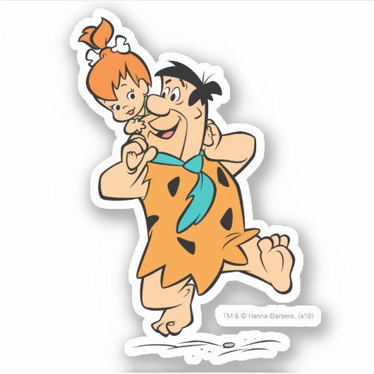 Flintstenen | Fred & Pebbles Flintstone Sticker (Voorkant)