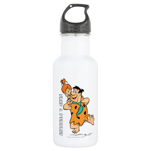 Flintstenen | Fred & Pebbles Flintstone Waterfles (Voorkant)