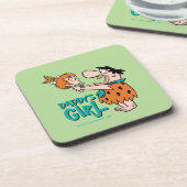 Flintstenen | Fred & Pebbles - Papa's meisje Bier Onderzetter (Linkerzijde)