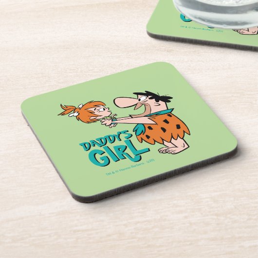 Flintstenen | Fred & Pebbles - Papa's meisje Bier Onderzetter (Linkerzijde)