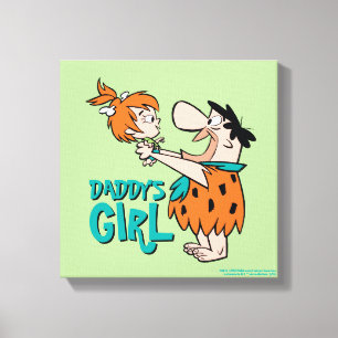 Flintstenen Fred & Pebbles - Papa's meisje Canvas Afdruk
