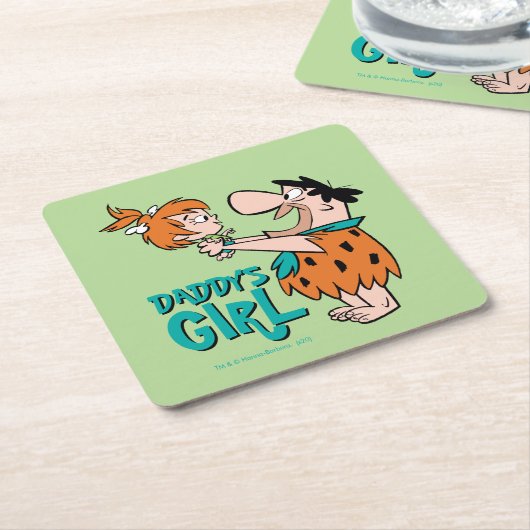 Flintstenen | Fred & Pebbles - Papa's meisje Kartonnen Onderzetters (Schuin)