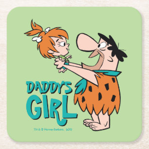 Flintstenen Fred & Pebbles - Papa's meisje Kartonnen Onderzetters