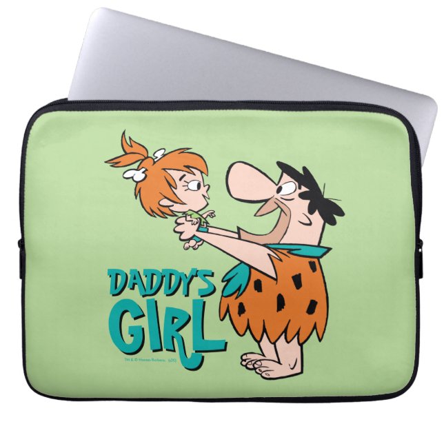 Flintstenen | Fred & Pebbles - Papa's meisje Laptop Sleeve (Voorkant)
