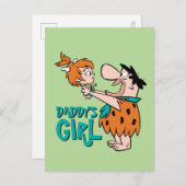 Flintstenen | Fred & Pebbles - Papa's meisje Uitnodiging Briefkaart (Voorkant / Achterkant)