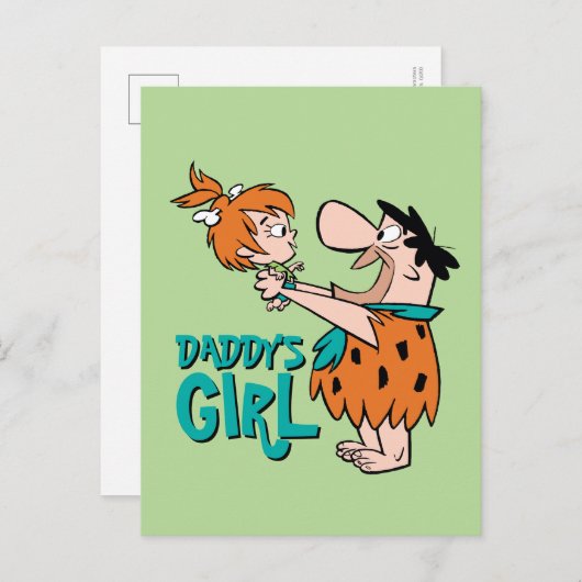 Flintstenen | Fred & Pebbles - Papa's meisje Uitnodiging Briefkaart (Voorkant / Achterkant)