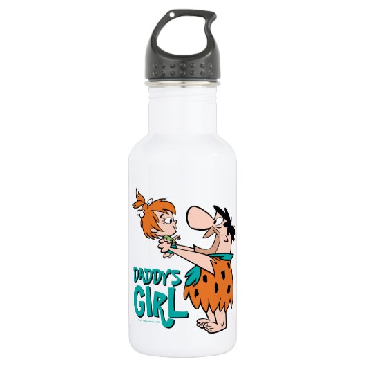 Flintstenen | Fred & Pebbles - Papa's meisje Waterfles (Voorkant)