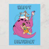 Flintstenen | Fred Sliding Down Tail Briefkaart (Voorkant)