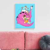 Flintstenen | Fred Sliding Down Tail Canvas Afdruk (Insitu (Woonkamer))