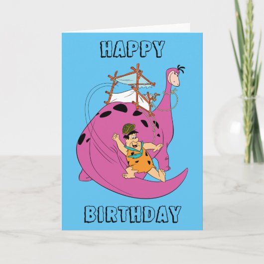 Flintstenen | Fred Sliding Down Tail Kaart (Voorkant)