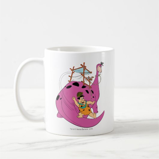 Flintstenen | Fred Sliding Down Tail Koffiemok (Links)