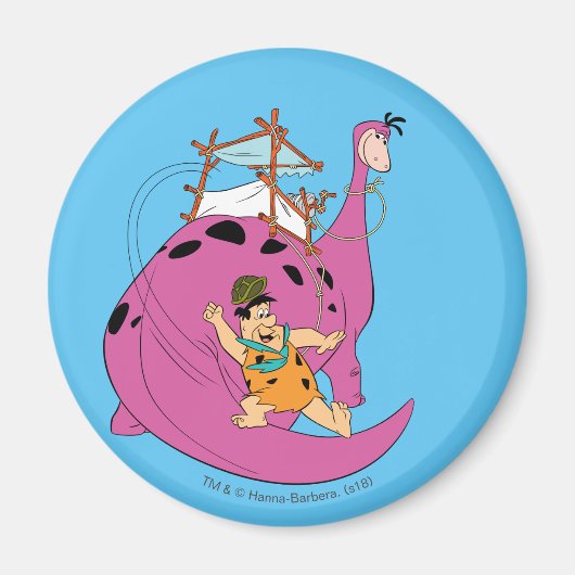 Flintstenen | Fred Sliding Down Tail Magneet (Voorkant)