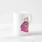 Flintstenen | Fred Sliding Down Tail Porselein Kop (Voorkant rechts)