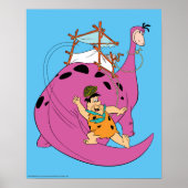 Flintstenen | Fred Sliding Down Tail Poster (Voorkant)