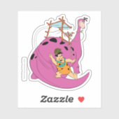 Flintstenen | Fred Sliding Down Tail Sticker (Vel)