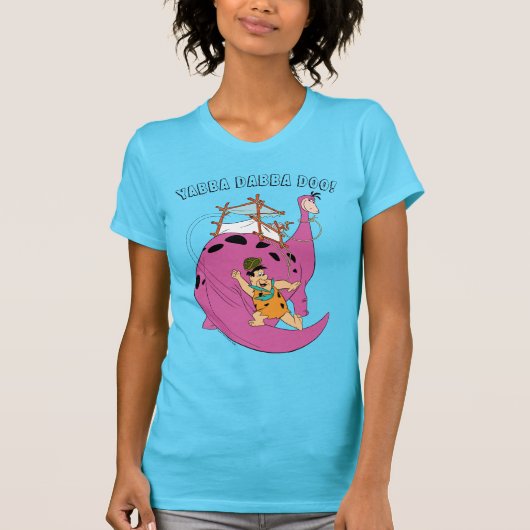 Flintstenen | Fred Sliding Down Tail T-shirt (Voorkant)