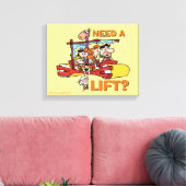 Flintstenen | Heb je een lift nodig? Canvas Afdruk (Insitu (Woonkamer))