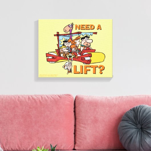 Flintstenen | Heb je een lift nodig? Canvas Afdruk (Insitu (Woonkamer))