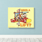 Flintstenen | Heb je een lift nodig? Canvas Afdruk (Insitu (Houten vloer))