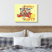 Flintstenen | Heb je een lift nodig? Canvas Afdruk (Insitu (Slaapkamer))