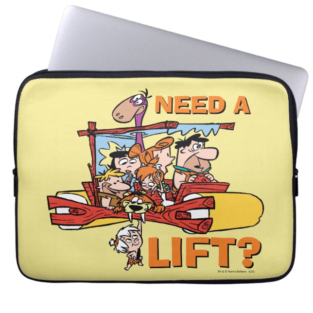 Flintstenen | Heb je een lift nodig? Laptop Sleeve (Voorkant)