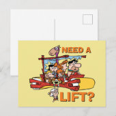 Flintstenen | Heb je een lift nodig? Uitnodiging Briefkaart (Voorkant / Achterkant)