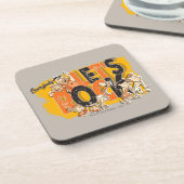 Flintstenen | Iedereen Let's Rock Bier Onderzetter (Linkerzijde)