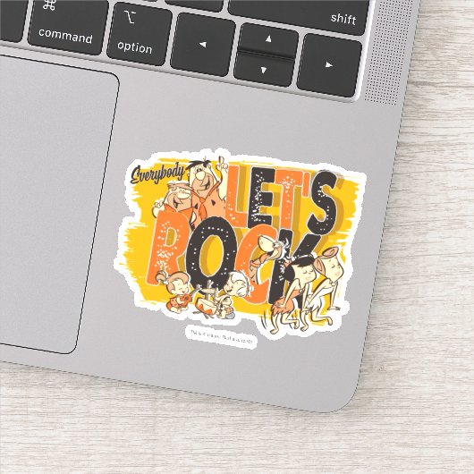 Flintstenen | Iedereen Let's Rock Sticker (Detail)