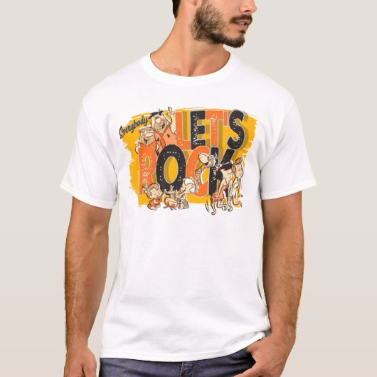 Flintstenen | Iedereen Let's Rock T-shirt (Voorkant)