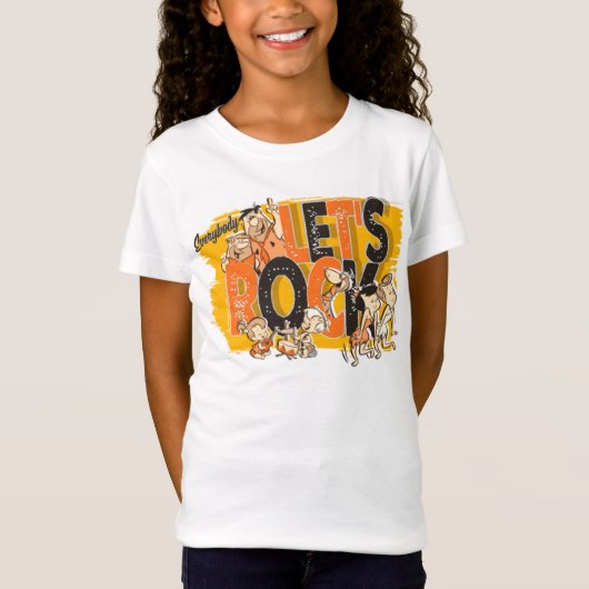 Flintstenen | Iedereen Let's Rock T-shirt (Voorkant)