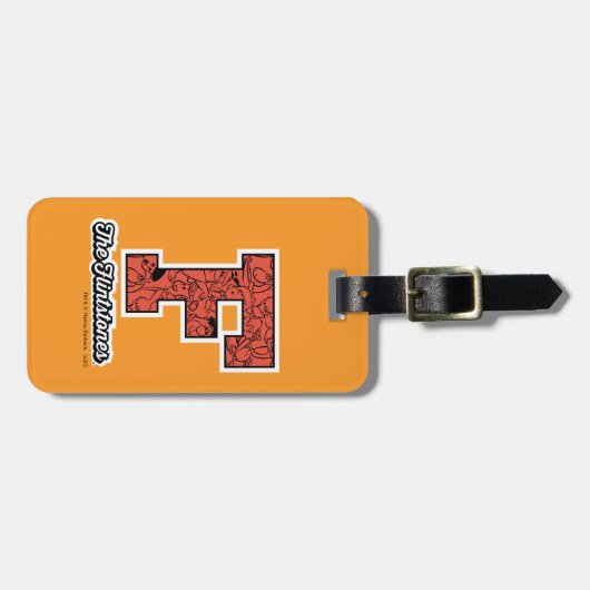 Flintstenen | Monogram voor leesbare stijl Bagagelabel (Voorkant horizontaal)