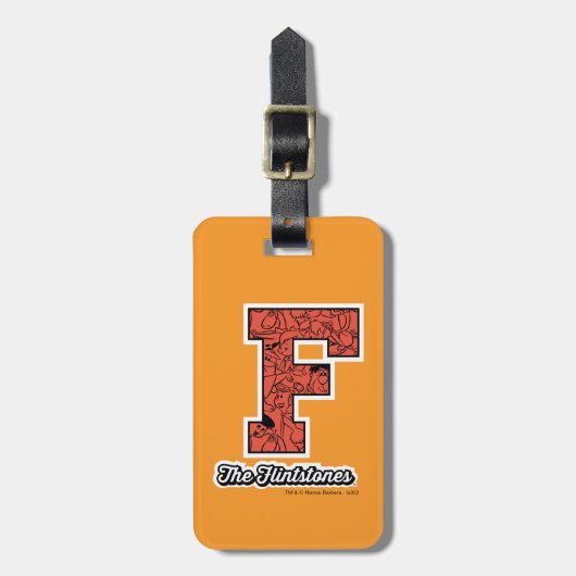 Flintstenen | Monogram voor leesbare stijl Bagagelabel (Voorkant verticaal)