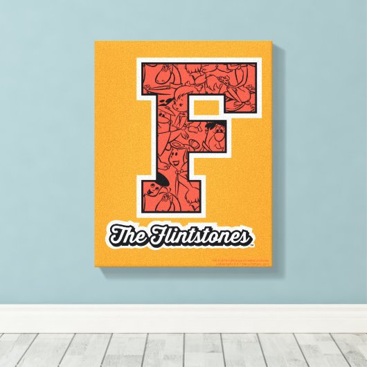 Flintstenen | Monogram voor leesbare stijl Canvas Afdruk (Insitu (Houten vloer))